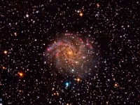 131008 NGC 6946 LRGB 6x10min PI  NGC 6946 the Fireworks Galaxy is a beautiful face on galaxy in the constellation of Cepheus. This image is from a relatively short exposure, 1 hour for each; Luminance, Red, Green and Blue.  Even with that short time the bright areas of star formation and ionized Hydrogen that give it its name are easily discernible. Image Details: Date:10/8/13 Location: Hutville, OH Mount: Paramount ME Camera: Apogee U16M Optics: Planewave CDK-17 Exposure: Lum=6x600 secs, R=6x600 secs, G=6x600 secs, B=6x600 secs Processing: PixInsight
